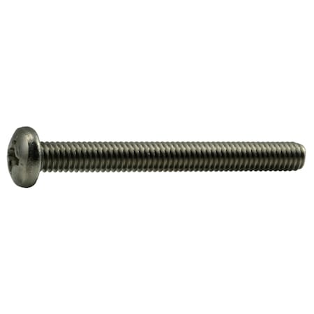 5/16"-18 x 3 in Phillips Pan Machine Screw, Plain 18-8 Stainless Steel, 4 PK